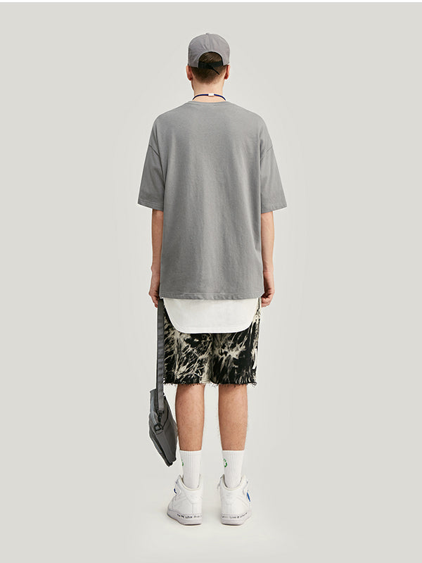 Grey Basic Oversized T-Shirt 5