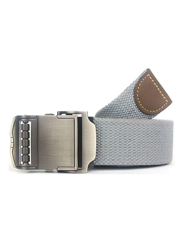 Grey Canvas Buckle Belt
