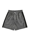 Grey Corduroy Shorts with Black Side Panel