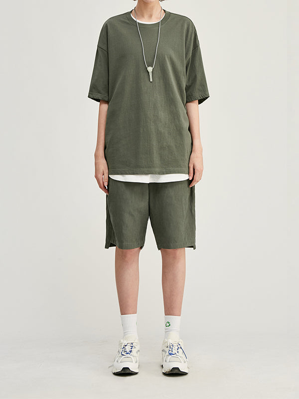 Grey Green Basic Oversized T-Shirt 3