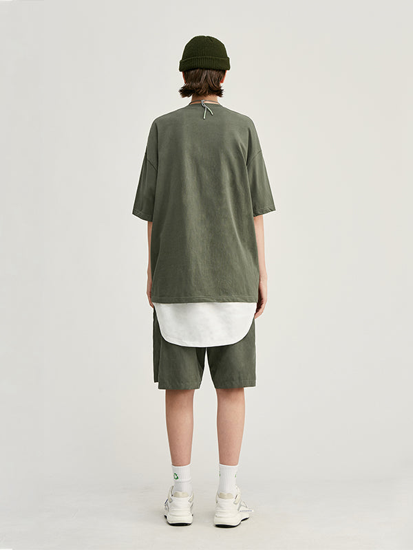 Grey Green Basic Oversized T-Shirt 4