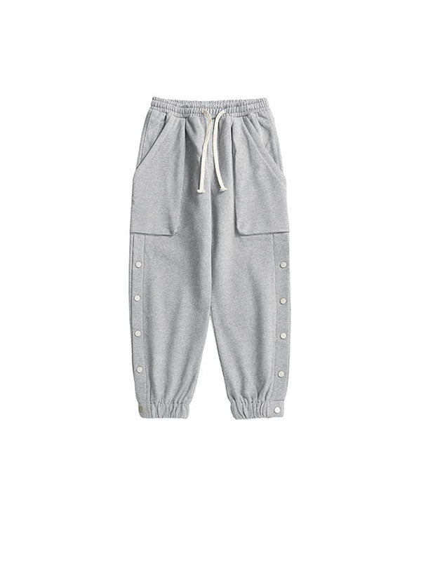 Grey Jogger Pants with Buttons 8