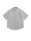 Grey Oversized Linen Short Sleeve Shirt