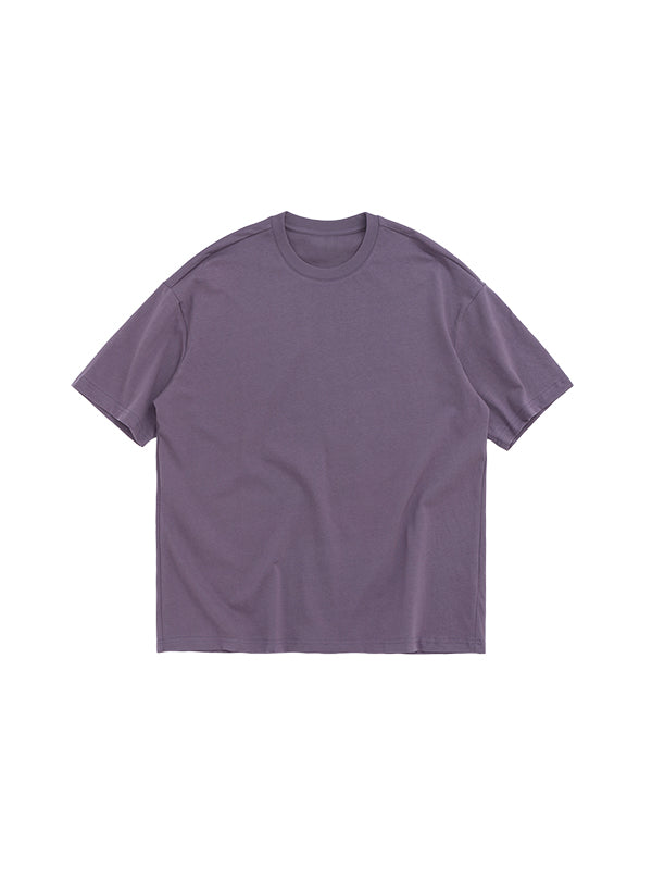 Grey Purple Basic Oversized T-Shirt