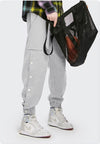 Grey Jogger Pants with Buttons 6
