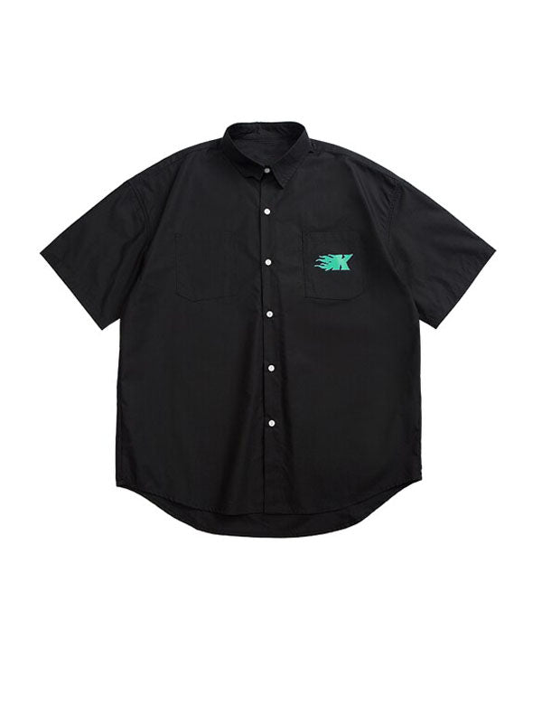 "K" Black Short Sleeve Shirt