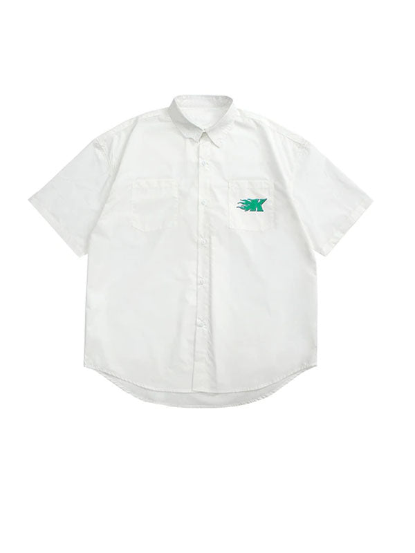 "K" White Short Sleeve Shirt