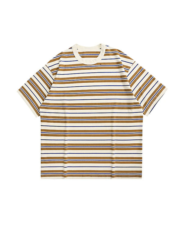 Khaki Striped Oversized T-Shirt