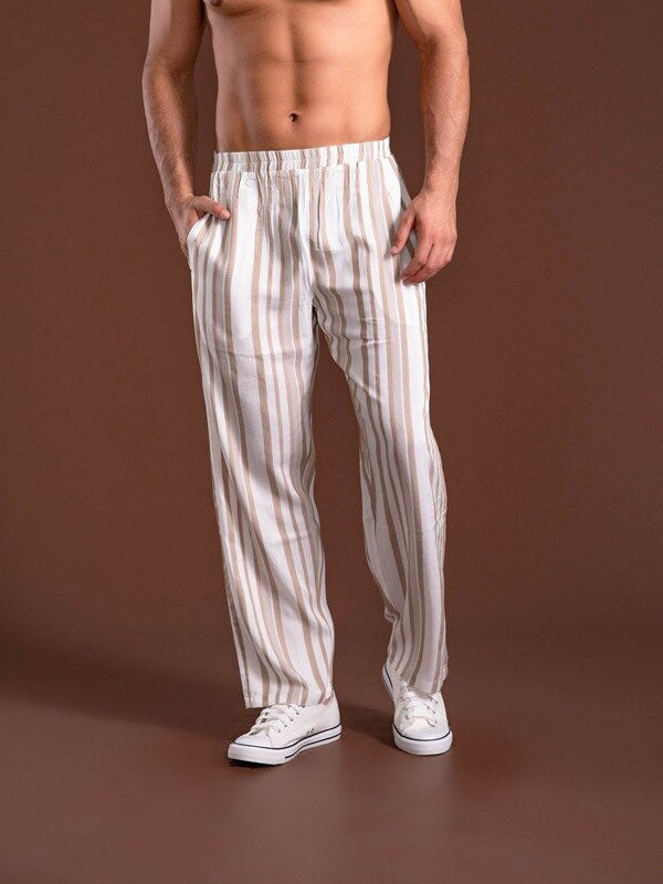 Khaki Striped Pajamas Pants 2