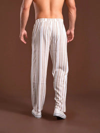 Khaki Striped Pajamas Pants 4