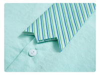 Light Green Short Sleeve Shirt with Striped Tie 5
