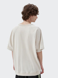 Cream Grey Thick Oversized Drop Shoulder T-Shirt 3
