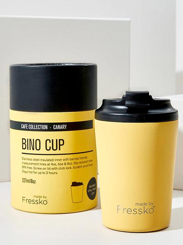 Made by Fressko Bino 金丝雀色可持续可重复使用咖啡杯（8 盎司）