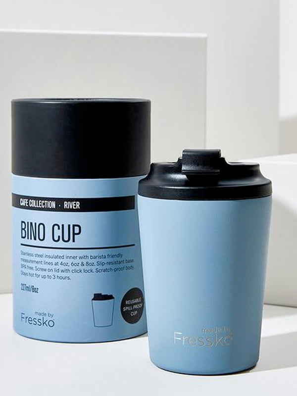 Made by Fressko Bino Sustainable Reusable Coffee Cup in River Color (8 Oz)