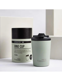 Made by Fressko Bino Sustainable Reusable Coffee Cup in Sage Color (8 Oz)
