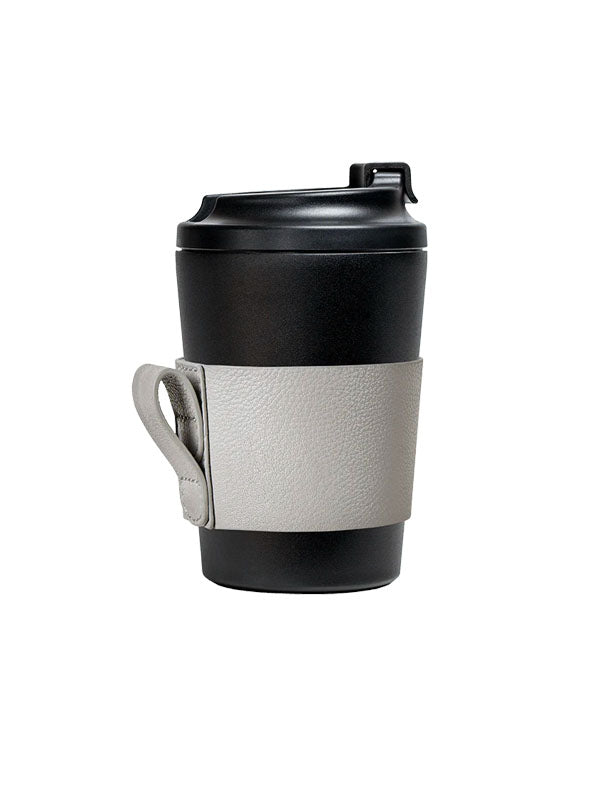 Made by Fressko Bino (8oz) Leather Cup Sleeve in Grey Color