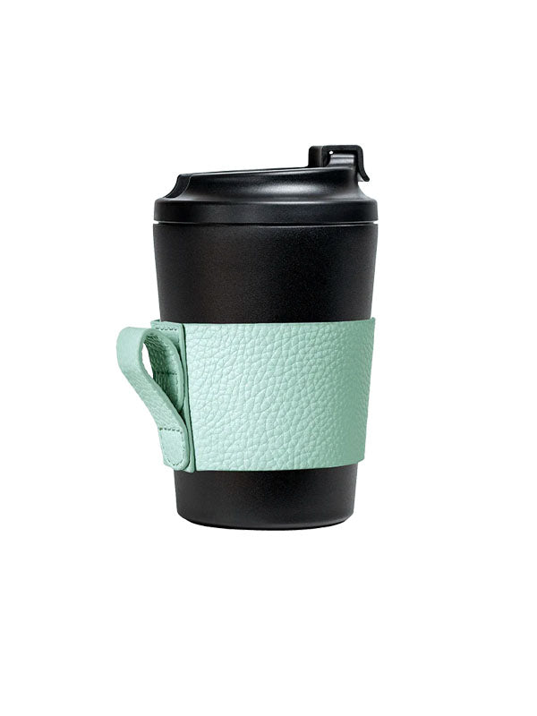 Made by Fressko Bino (8oz) Leather Cup Sleeve in Teal Color