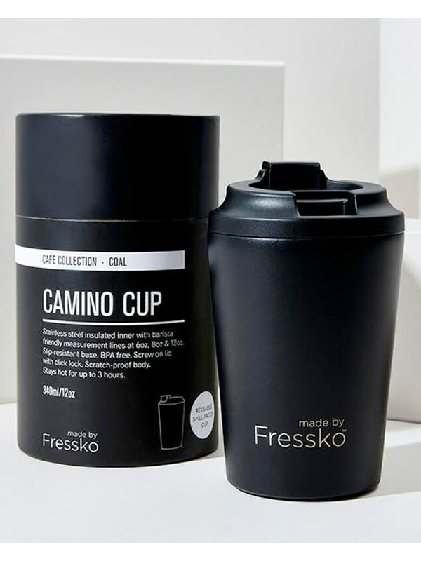 Made by Fressko Camino Sustainable Reusable Coffee Cup in Coal Color (12 Oz) 4