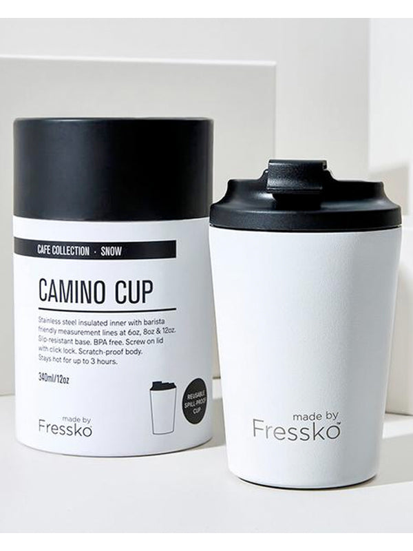 Made by Fressko Camino Sustainable Reusable Coffee Cup in Snow Color (12 Oz) 4
