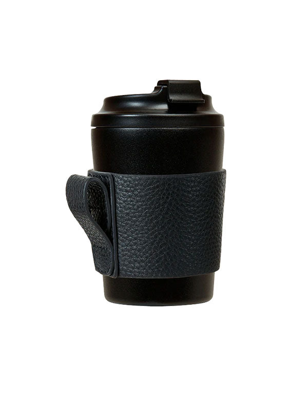 Made by Fressko Camino (12oz) Leather Cup Sleeve in Black Color
