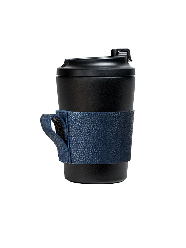 Made by Fressko Camino (12oz) Leather Cup Sleeve in Navy Color