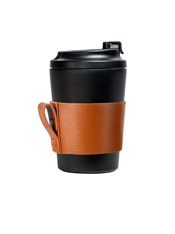 Made by Fressko Camino (12oz) Leather Cup Sleeve in Tan Color