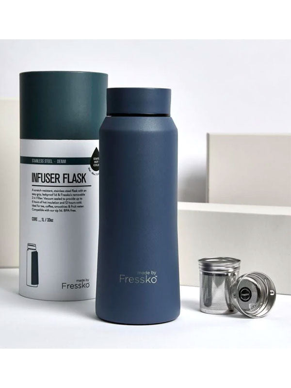 Made by Fressko Insulated Stainless Steel Drink Bottle CORE 34 oz in Denim Color 2