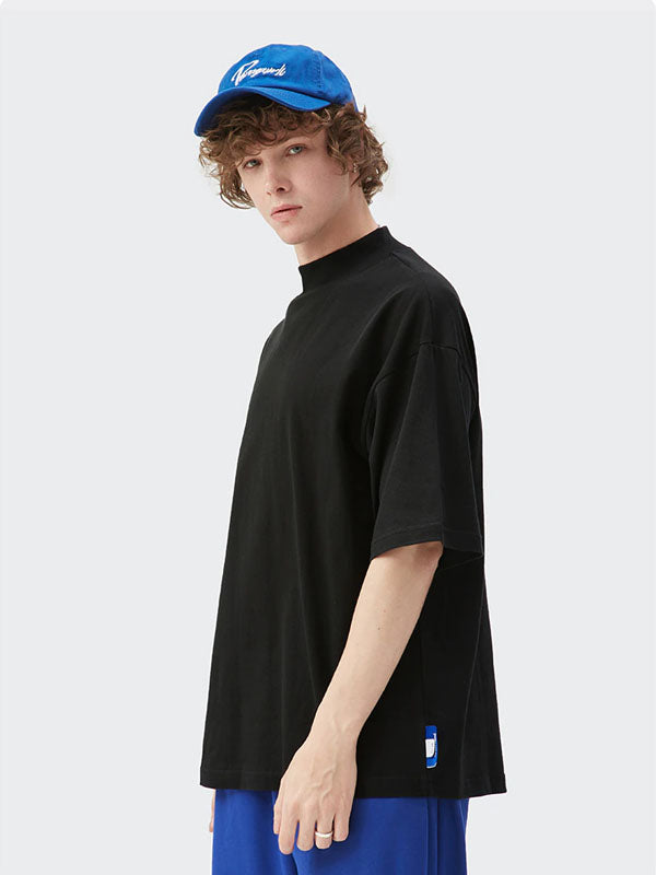 Mens black sale mock neck shirt