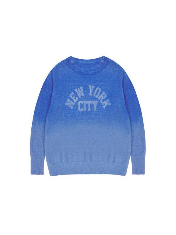 New York City Blue Mohair Pullover