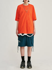 Orange Basic Oversized T-Shirt 2