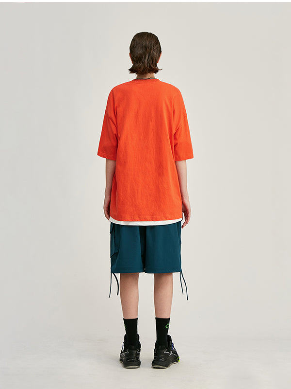 Orange Basic Oversized T-Shirt 4