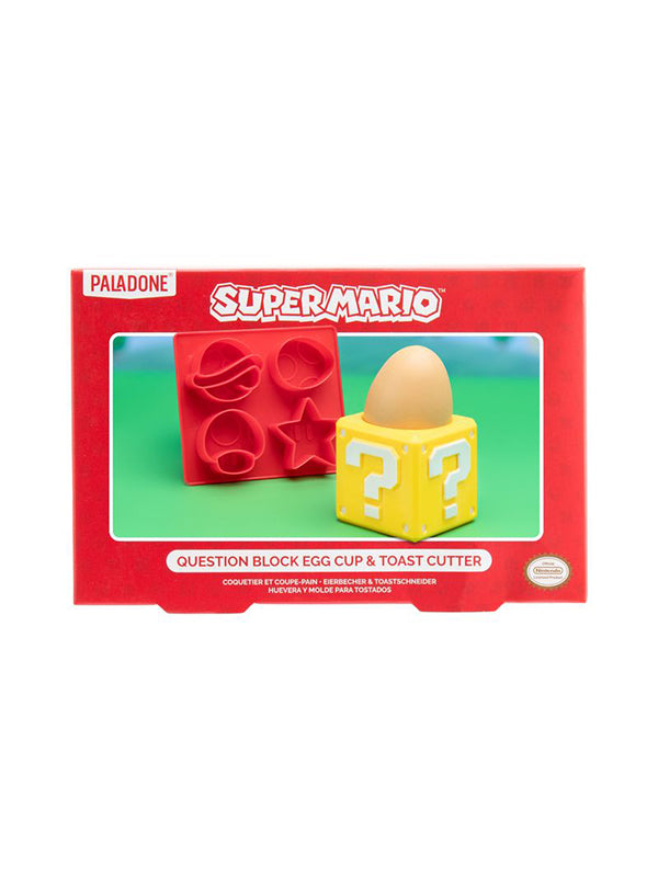 Paladone Super Mario Question Block Egg Cup & Toast Cutter Set 4