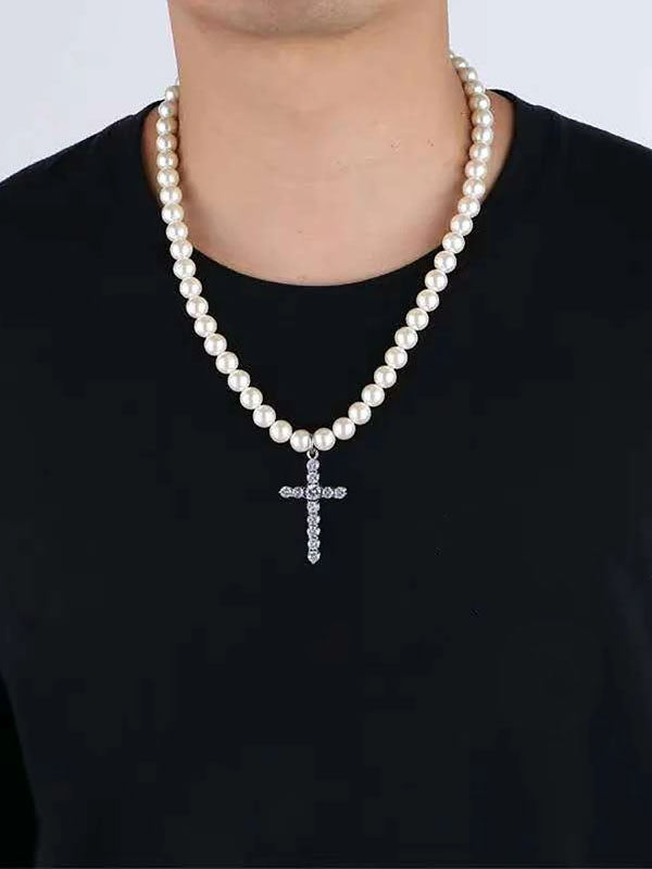 Pearl with Cross Necklace 3