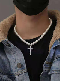 Pearl with Cross Necklace 2