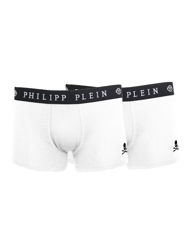 Philipp Plein Bi-Pack Boxers in White Color
