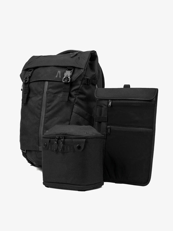 Prima System Modular Travel Backpack in Obsidian Black Color
