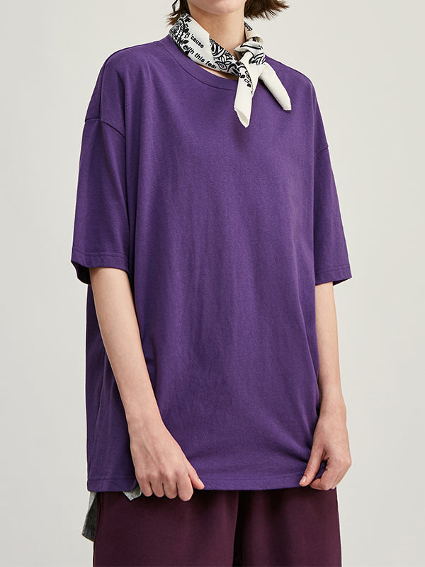 Purple Basic Oversized T-Shirt 2
