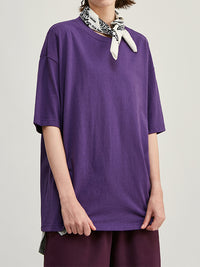 Purple Basic Oversized T-Shirt 2