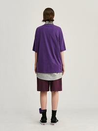 Purple Basic Oversized T-Shirt 4