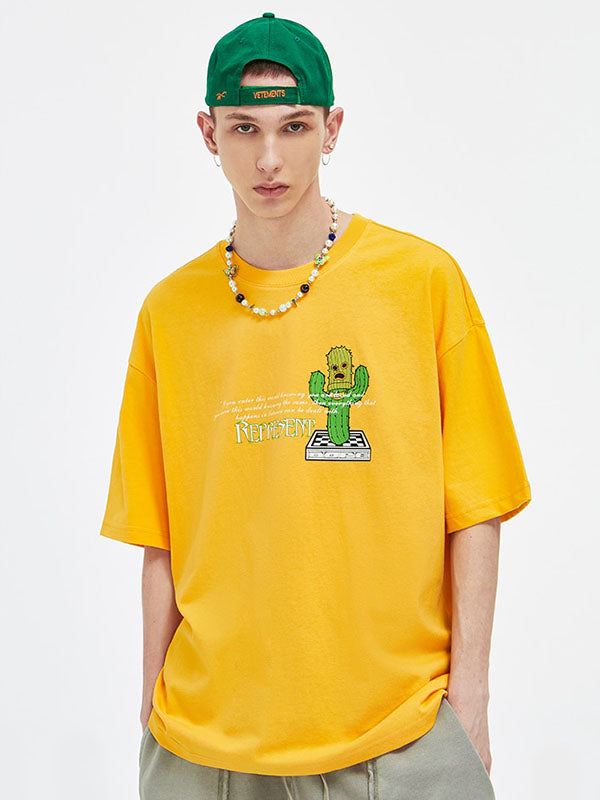 "Represent" Dope Cactus T-shirt in Yellow Color 3
