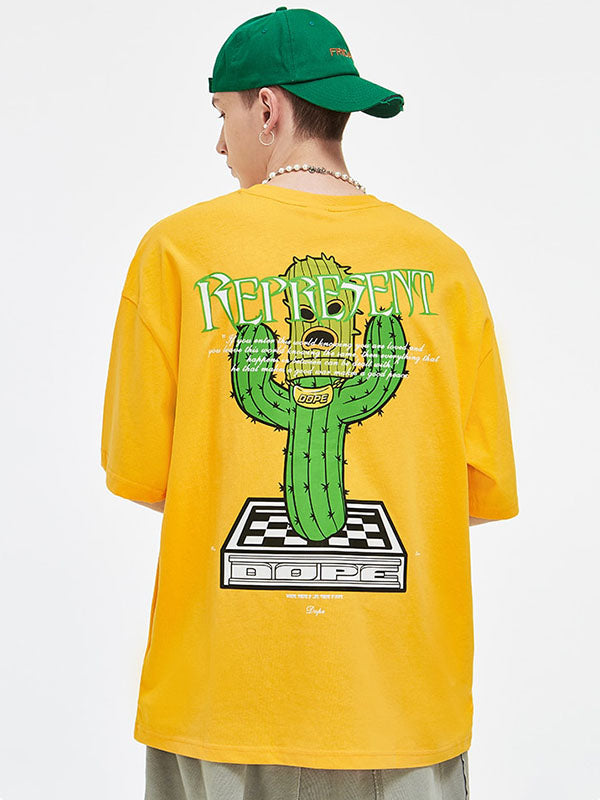 "Represent" Dope Cactus T-shirt in Yellow Color 34