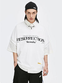 "Resurrection" Remake V Neck T-Shirt White 