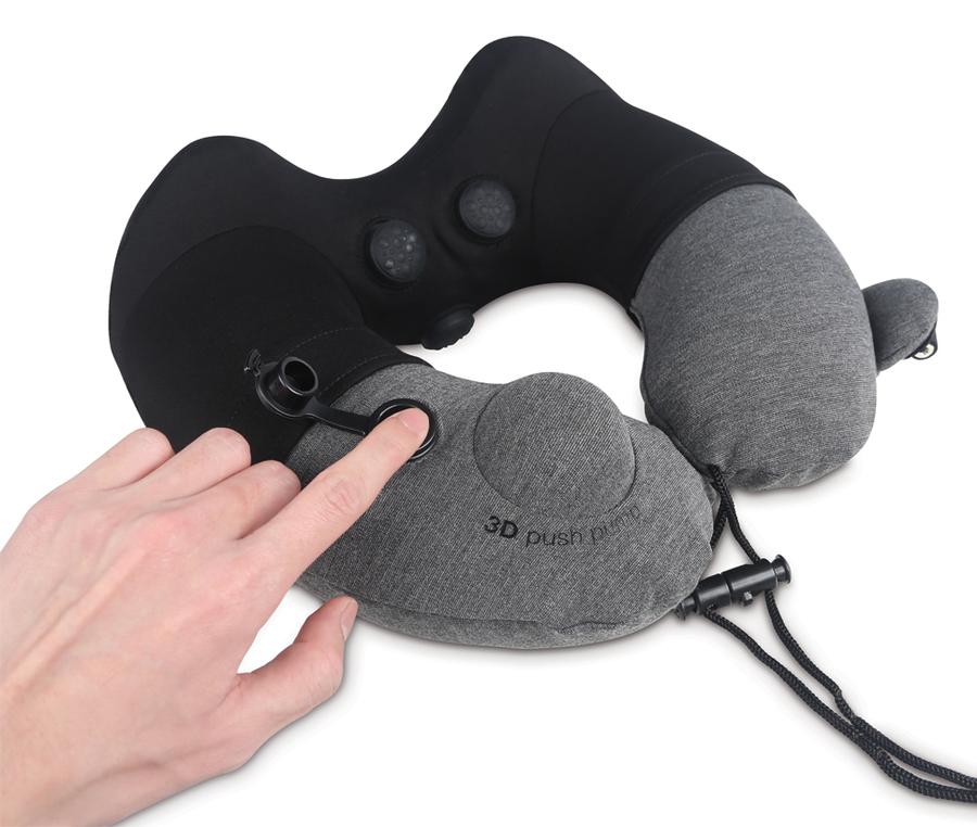 Travelmall 3D Inflatable Massage Neck Pillow With Patented Pump 3D