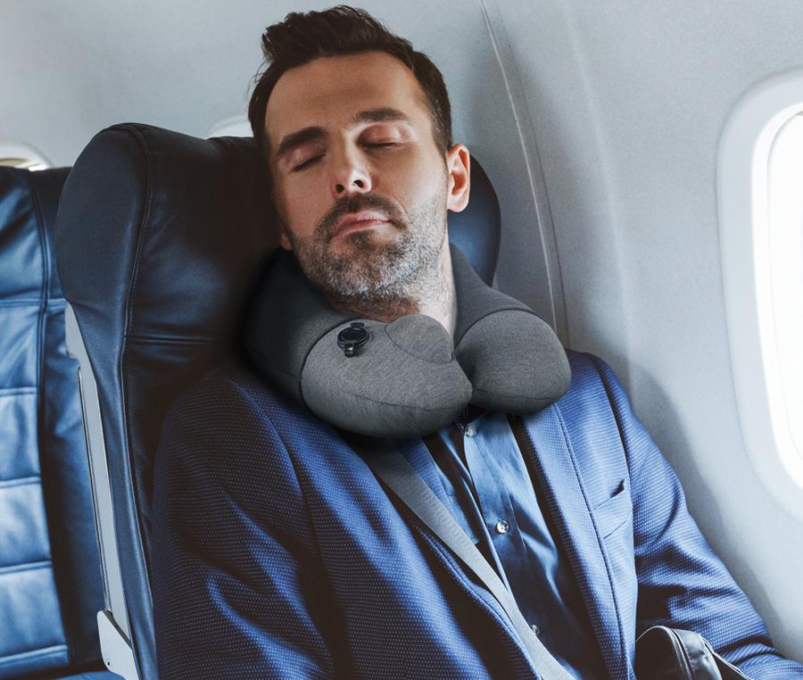 Travelmall Inflatable Neck Pillow With Patented 3D Pump in Black Color