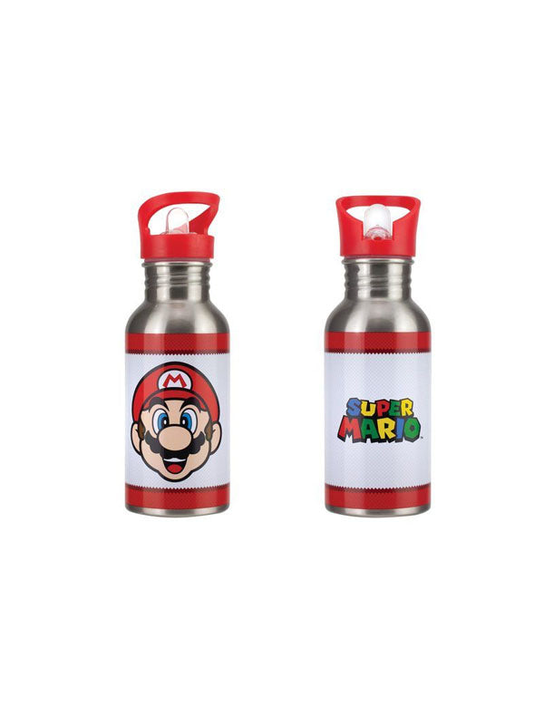 Paladone Super Mario Metal Water Bottle with Straw