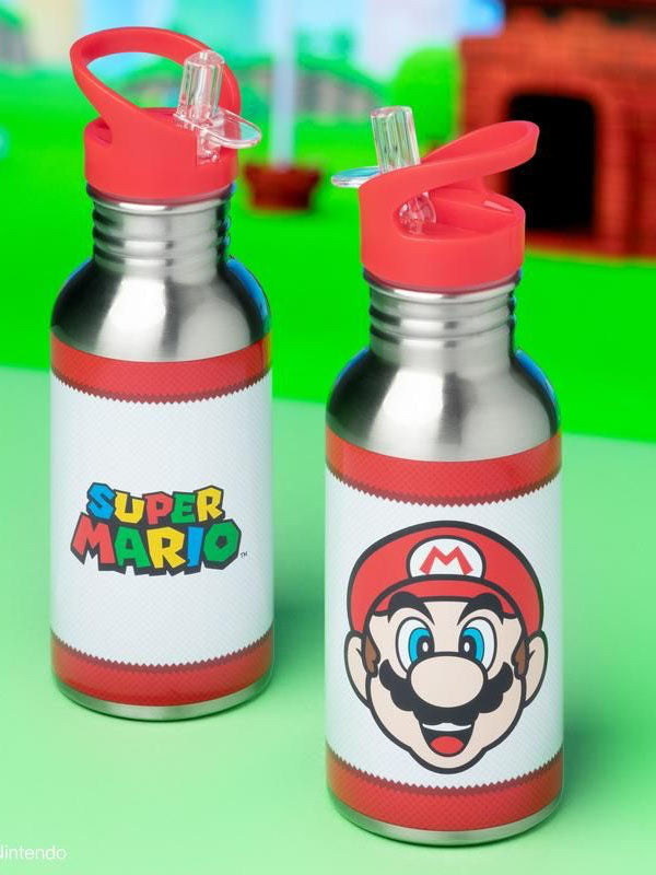 Paladone Super Mario Metal Water Bottle with Straw 3