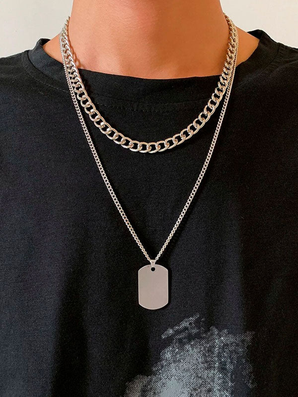 Tag / Chain Necklace (2 Pieces)