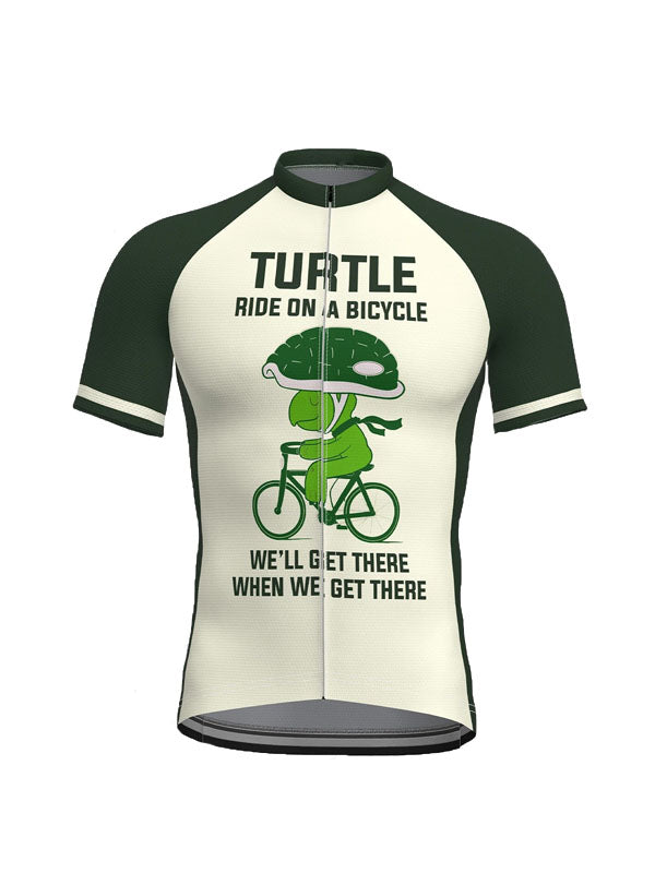 Turtle Ride On A Bicycle Short Sleeve Cycling Jersey