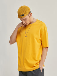Yellow Basic Oversized T-Shirt 2