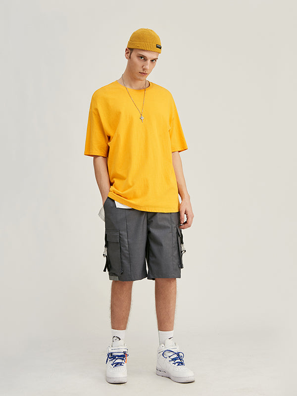 Yellow Basic Oversized T-Shirt 3